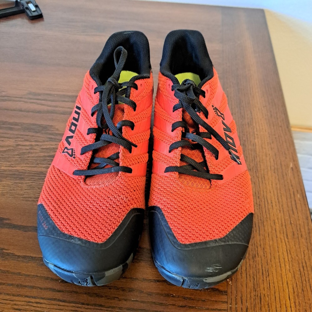 Inov-8 F-Lite 260 Mens Red Black Training Shoes Crossfit Sneakers 12 Inch Sole